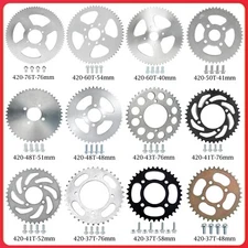 420 Chain Rear Sprocket 37T 41T 43T 48T 50T 60T 76T For ATV Go Kart Dirt Bike