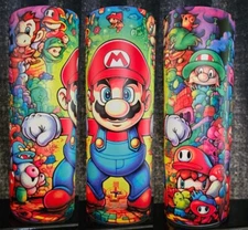 Mario GLOW IN THE DARK 20oz Tumbler with Straw And Lid ( BRAND NEW )