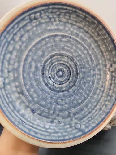 Lily Bay Studio Pottery Blue Stoneware Casserole Dish Bowl W/Lid USA Signed - Picture 6 of 7