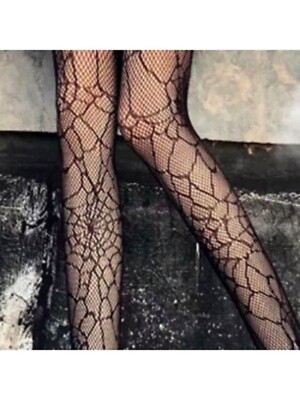 Kiki & Chloe Gothic Emu Black Fishnet Spider Web Tights Halloween Fancy Dress 02