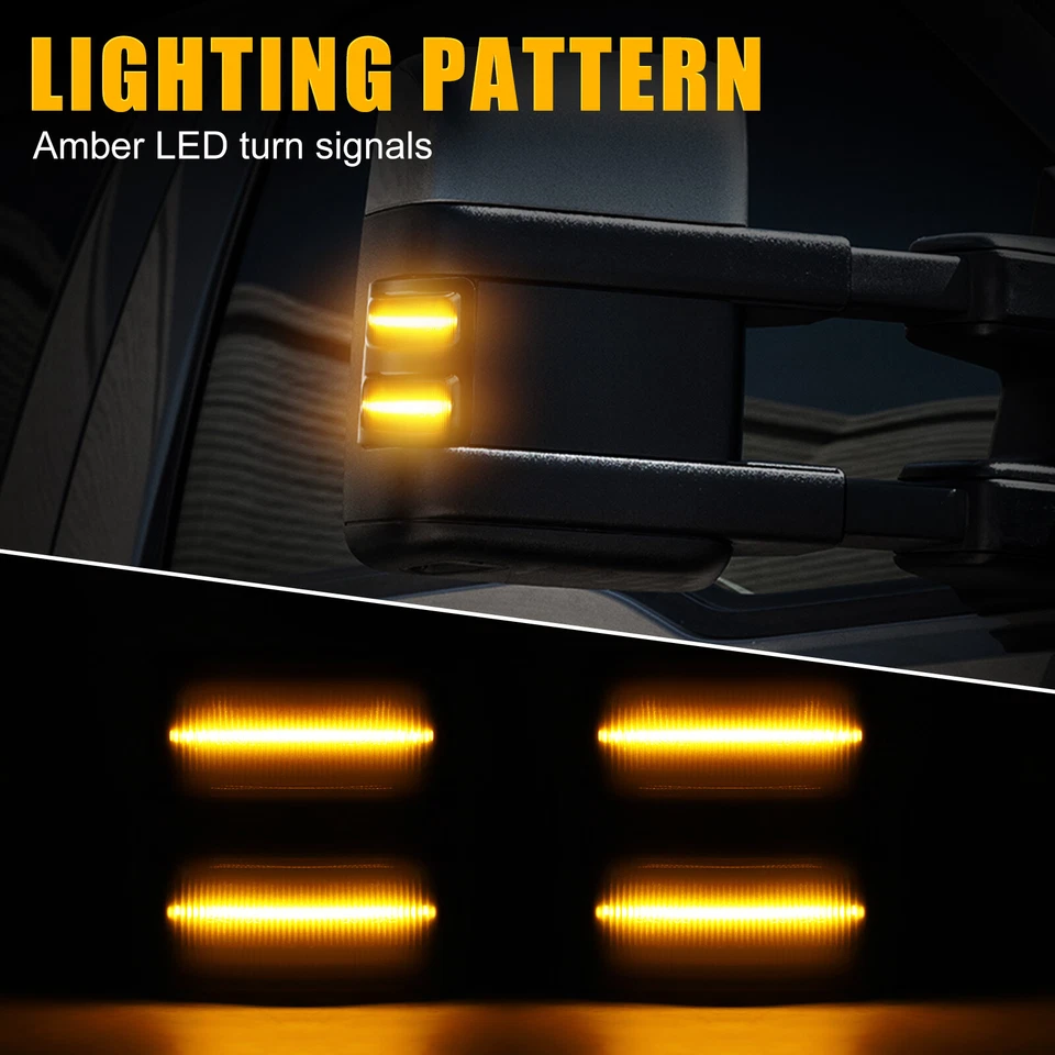 Luz marcadora de espejo lateral LED Switchback para 08-16 Ford F250 F350 F450 Super Duty Foto 3 de 4
