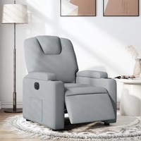 Relaxsessel Elektrisch Hellgrau Stoff Sessel Mit Fernbedienung