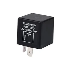 LED Flasher Relay, Turn Signal Relay for LED Lights, 2 Pin Motorcycle or Black