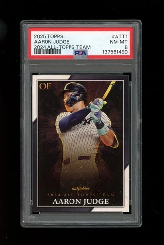 2025 Topps #att1 Aaron Judge All Topps Team Yankees PSA 8