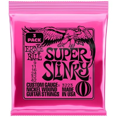 Saiten E-Gitarre Ernie Ball Super Slinky 3223 .009-042 3er Pack Gitarrensaiten E