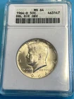 1964-D Kennedy Silver Half Dollar ANACS MS64 DDO Old Holder