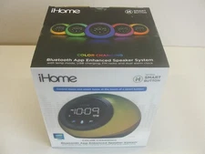 NEW iHOME BLUETOOTH COLOR CHANGING FM ALARM CLOCK SPEAKER SYSTEM SIRI iBT297B *
