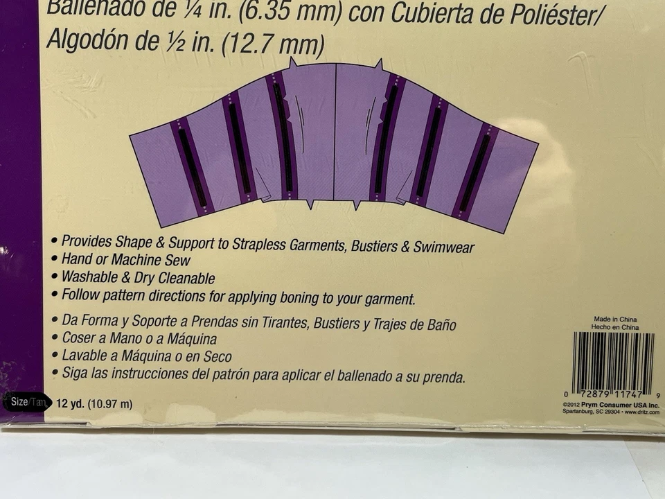 Dritz Featherlite Boning 12yd-White, 565RBTY - Sealed Shape And Support - Image 2 of 4