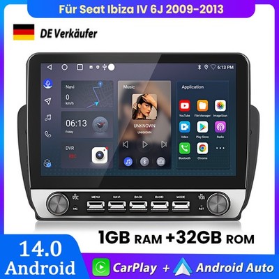 Für Seat Ibiza IV 6J 6P 2009-2013 10.1'' Autoradio GPS Navi BT Wifi DAB+ Carplay