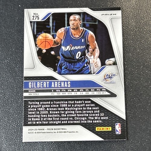 Panini Prizm 2024-25 - Leyendas Gilbert Arenas #275 Silver Prizm - Imagen 3 de 3