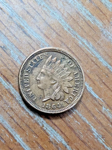 1864 Indian Head Small Cent Copper Coin Philadelphia KM#90 Circulated XF