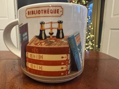 Cavallini & Co., ''Library Books'' Ceramic Coffee Mug, 14 oz