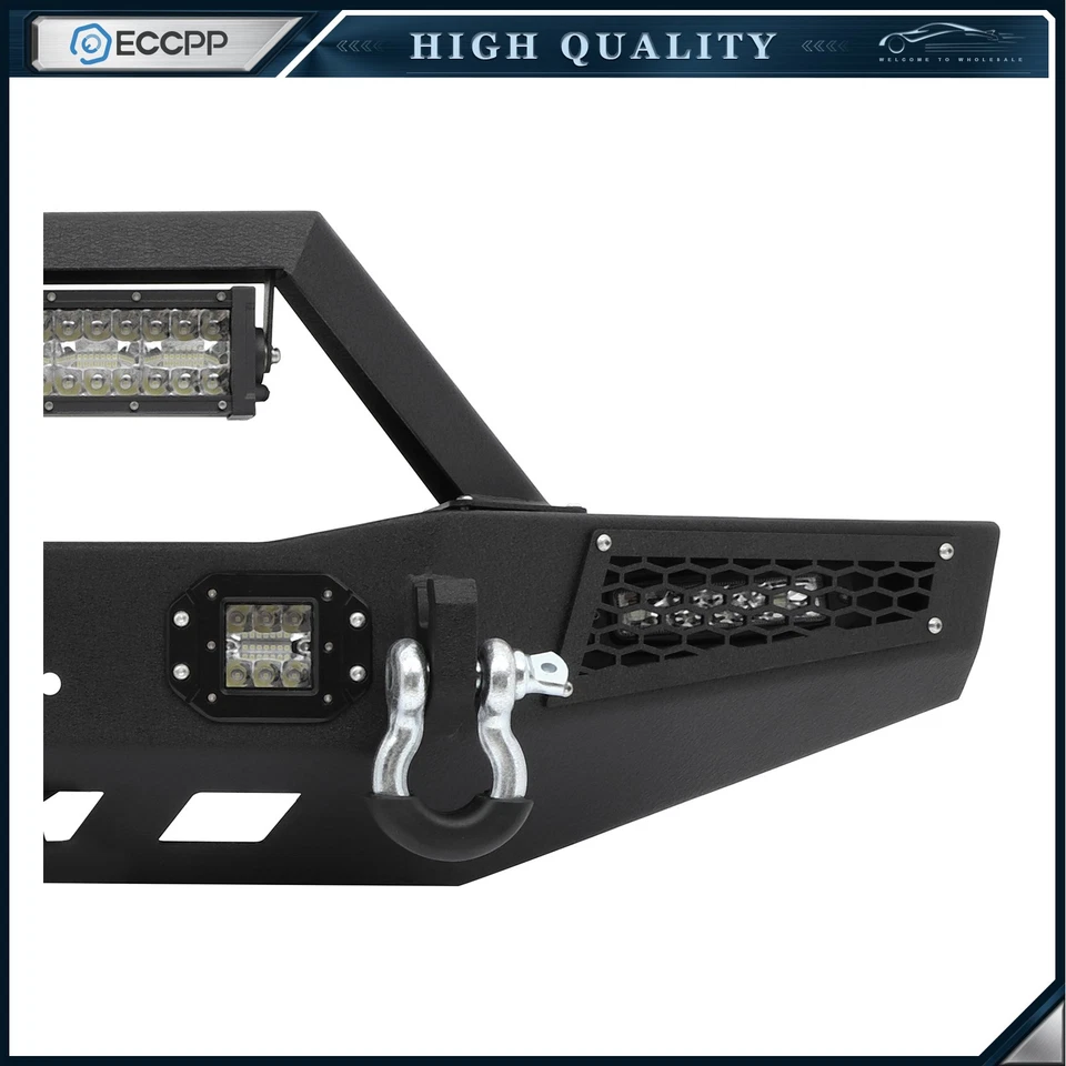 Front/Rear Bumper W/Winch Plate&LED Lights For 1984-2001 JEEP Cherokee Foto 4 de 4