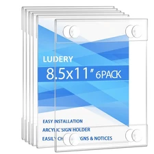 Acrylic Window Sign Holder 8.5 x 11 with 4 Suction Cups,Clear Acrylic Frames ...