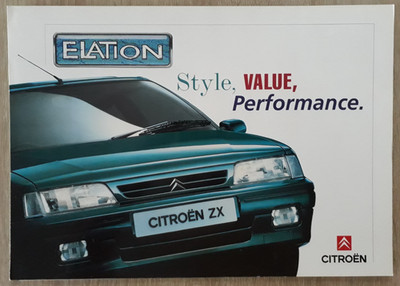 Citroen ZX Elation Sonderedition Prospekt 1995 - Limousine Kombi