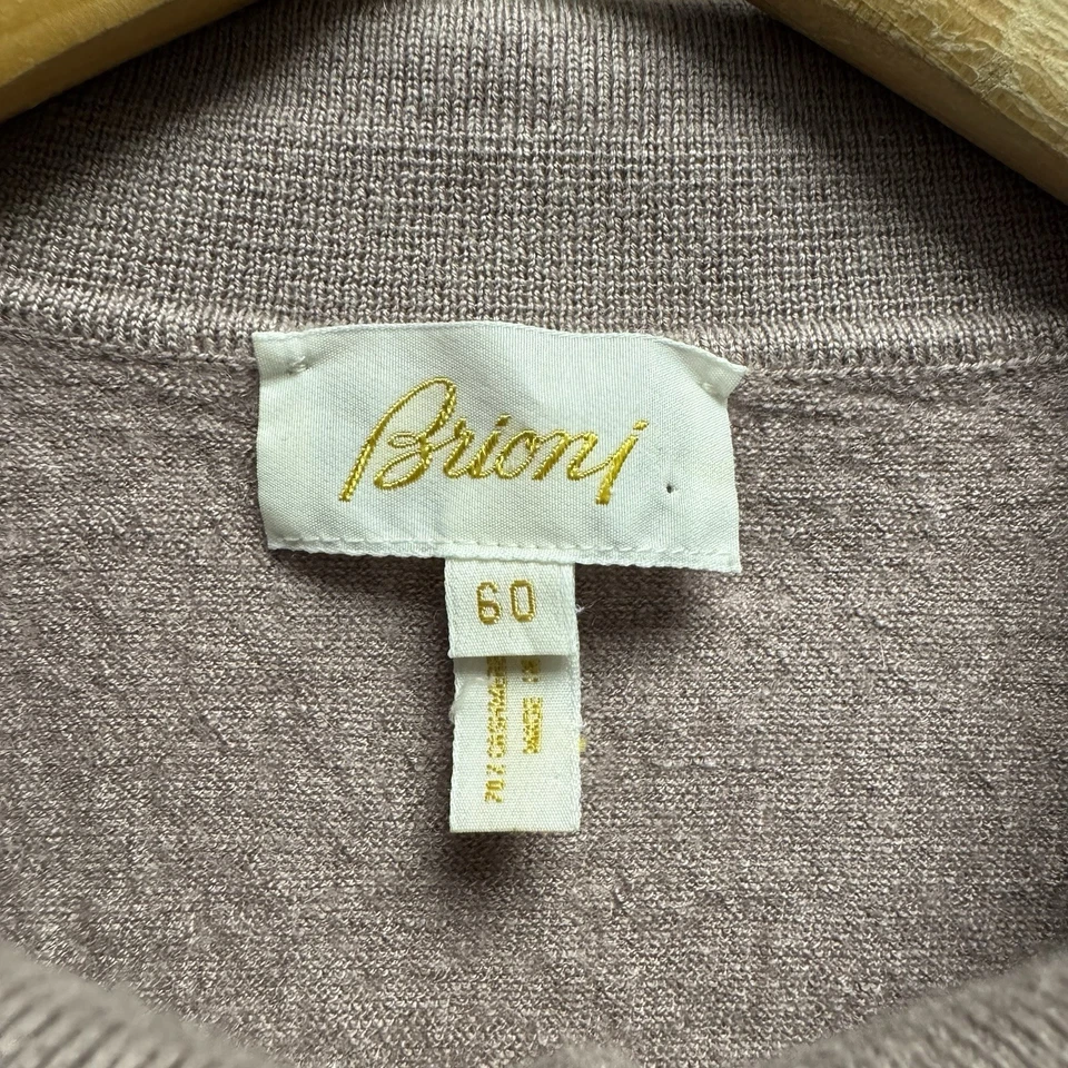 Suéter Polo Brioni Para Hombres Talla 60 Rosa Malva Cachemira/Cuello Seda L/S Italia Usado en Excelente Condición Foto 3 de 4