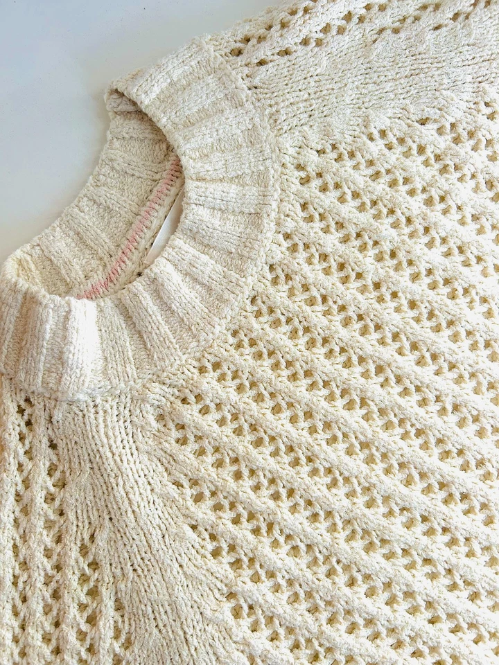 Ladies Marks Open Knit Jumper Long Sleeved 100% Cotton Knit Crochet Sweater NEW - Image 4 of 4