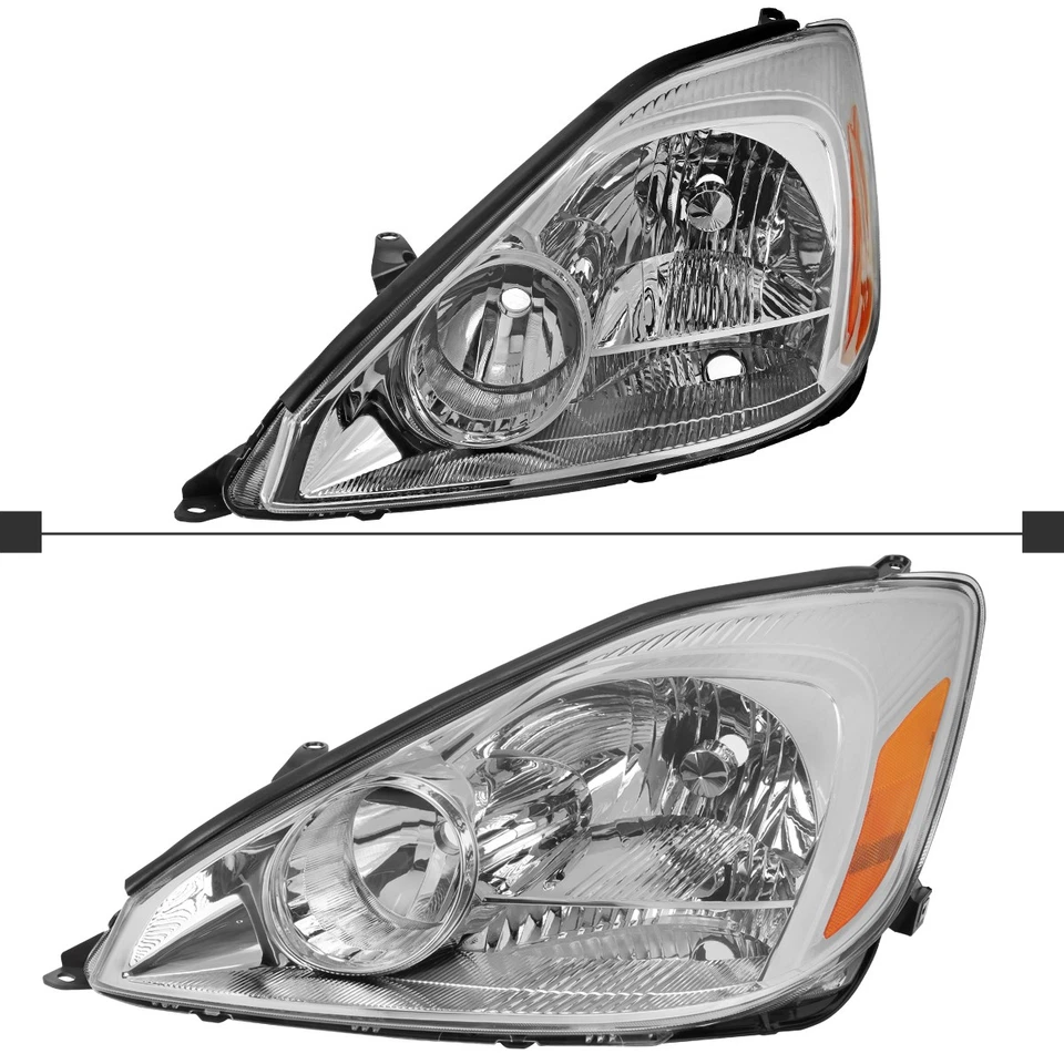 Headlights Fits 2004-2005 Toyota Sienna Halogen Type Headlamps 04-05 Left+Right - Image 3 of 4