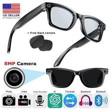 Chat-GPT AI Smart Glasses 8MP HD Video Recording Translation Bluetooth Earphone