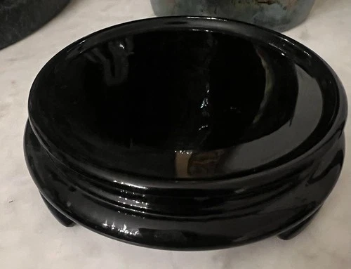 Fenton Black Glass Base for Vases, Bowls, Ginger Jars With 4 1/2”Base, Excellent