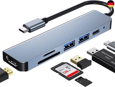 UNNDERWISS USB c hub, Multi Port USB C Adapter für MacBook Pro, 6 in 1 USB C zu HDMI Hub,