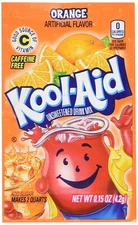 Kool-Aid Unsweetened Soft Drink Mix, Orange, 0.15 Ounce (Pack of 48)