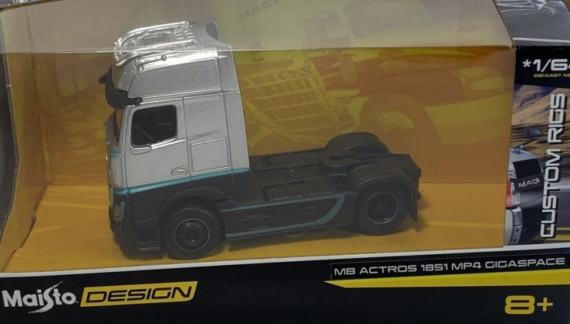 MB Mercedes Benz Actros 1851 - silver / black - MAISTO 1:64 | eBay