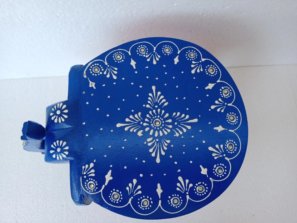 Handmade Wooden Multi Elephant Shape Floor Side Decorative Stool, Kids Stool - Image 4 of 4