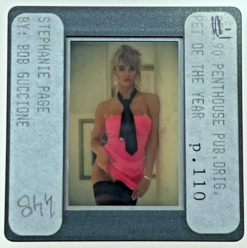 1990 35mm Slide Stephanie Page Pet of the Year Published Penthouse Magazine