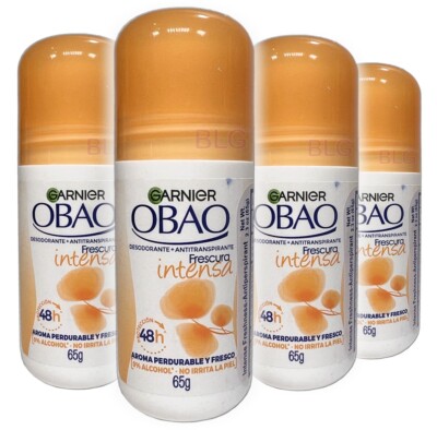 Garnier OBAO INTENSE Deodorant Antiperspirant Roll-Ons 48Hours Odor Free 4-Pack