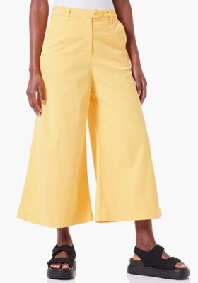 Love Moschino trousers flared yellow stretch high rise size 16UK
