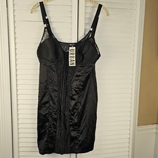 NWT Urban Outfitters Womens Black Corset Mini Lace Satin Dress Large