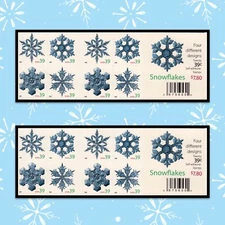 #4105-4108 Holiday Snowflakes 39¢ - Christmas 2 Books x 20 = 40 Stamps FV$15.60