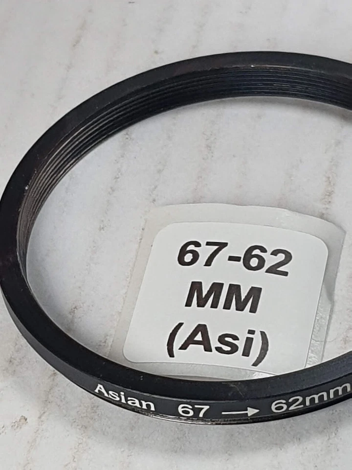 67-62mm Step-Down Lens Filter Converter Adapter Ring 67mm-62mm Metal E67 to E62 - Image 3 of 4