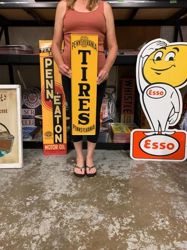 Antique Vintage Old Style Sign Pennsylvania Tires Made USA