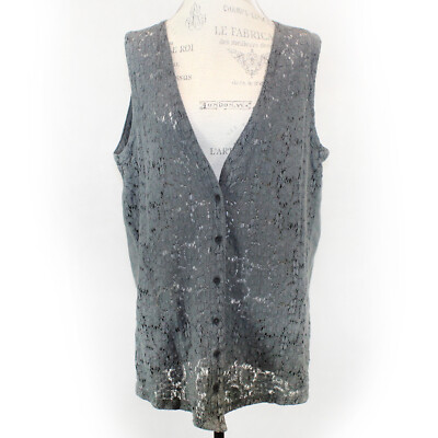 CMC Color Me Cotton Art to Wear Gauze shirt top tunic vest lace Small Made USA