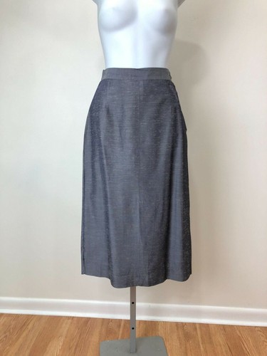 Vintage 40s The Life Savers 2 Piece Blue Grey Skirt Set Suit Kirkland Hall - Picture 3 of 12
