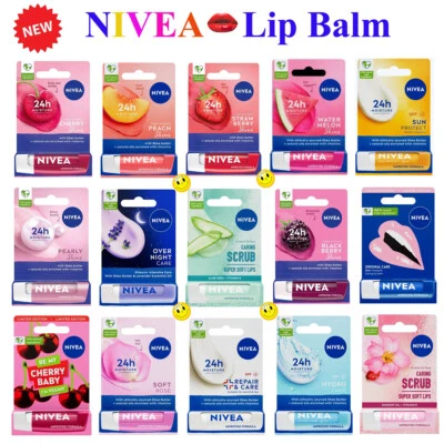 Nivea Lip Care Original/Hydro/Strawberry/Cherry/Soft Rose/Peach/Pear - Lip Balm