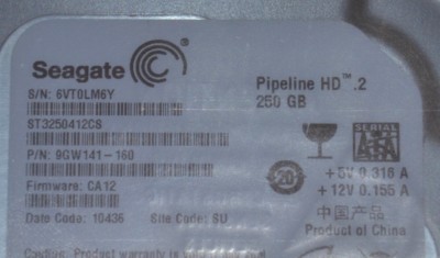 Seagate Pipeline HD 2 250gb 250 gb new DVR ST3250412CS 9GW141-160