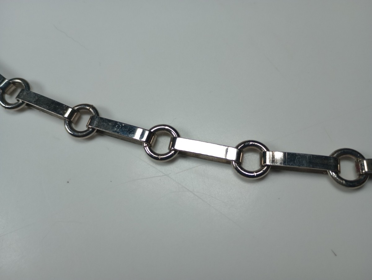 Vintage silver 90s Y2K Link metal belt Vintage 1990s chain belt, metal link 31 main image 4