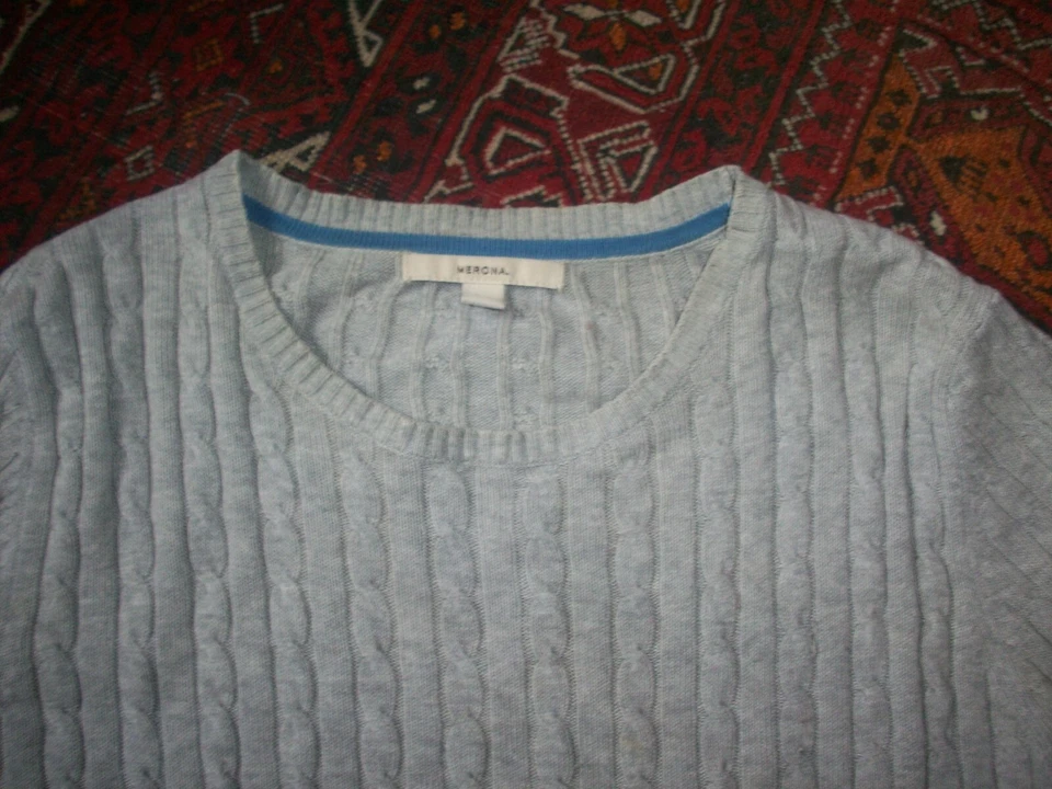 Suéter Merona Vintage Mujer Grande Cuello Redondo Pullover Manga Larga Acanalado, Defectos Foto 2 de 4
