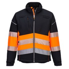 Image of hi vis jacket class 1 hi viz coat mens softshell safety work top portwest PW375