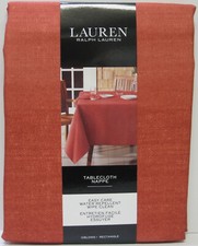 Ralph Lauren Tablecloth Easy Care Solid Rust 60 x 120 - NEW