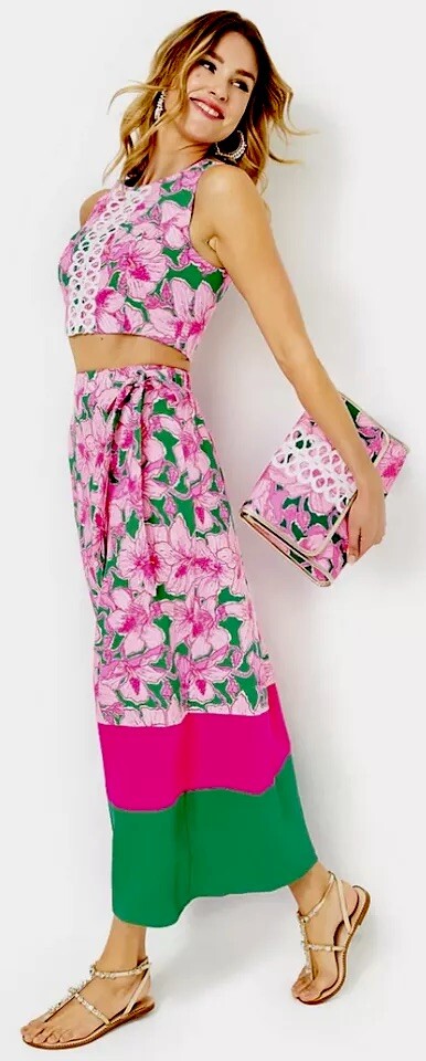 Lilly Pulitzer NWT Leif Maxi Set Hibiss Kiss 🦄 $298 Size 12 Lilly Pulitzer NWT Leif Maxi Set Hibiss Kiss 🦄 $298 Size 12