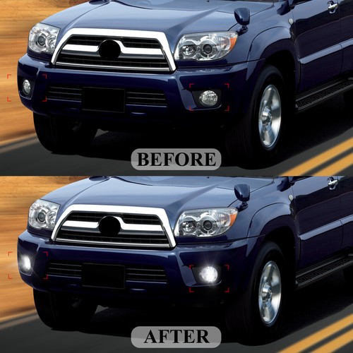 For Toyota Hilux 2005-2009 LED Fog Light White Pair Front Bumper Lamps Chrome - Picture 7 of 12