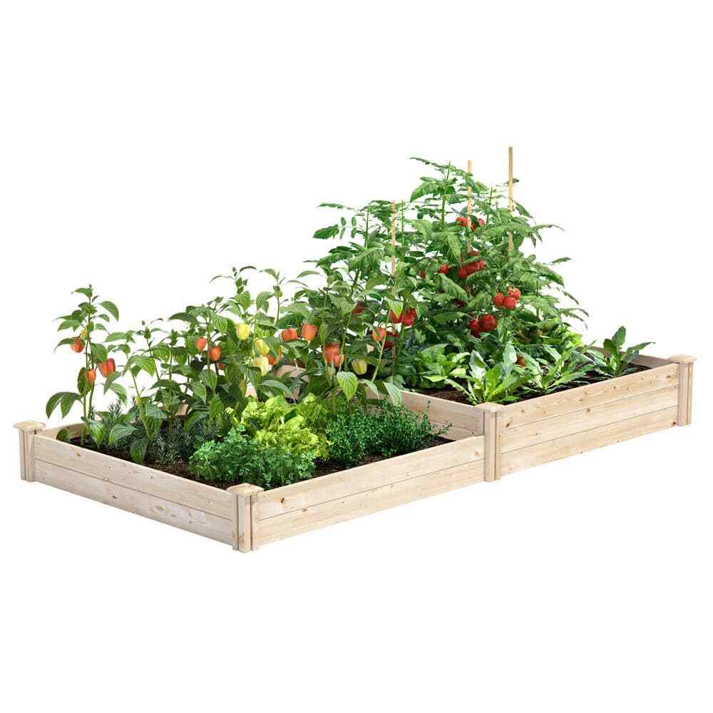 4 ft. x 8 ft. x 7 in. - 10.5 in. Original Pine Raised Garden Bed