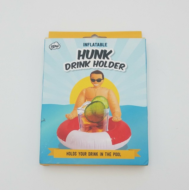 NEW Inflatable Hunk Drink Holder Cooler Holds Your Drink In the Pool