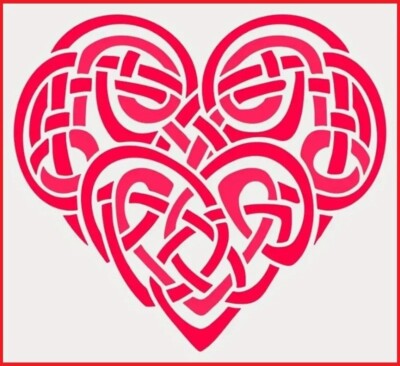 10''x11.5'' Clear Plastic Stencil - Celtic Knot Heart (ROA58)