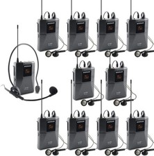 EXMAX EX-938 UHF Wireless Tour Guide System for Church Translation Travel 1T10R