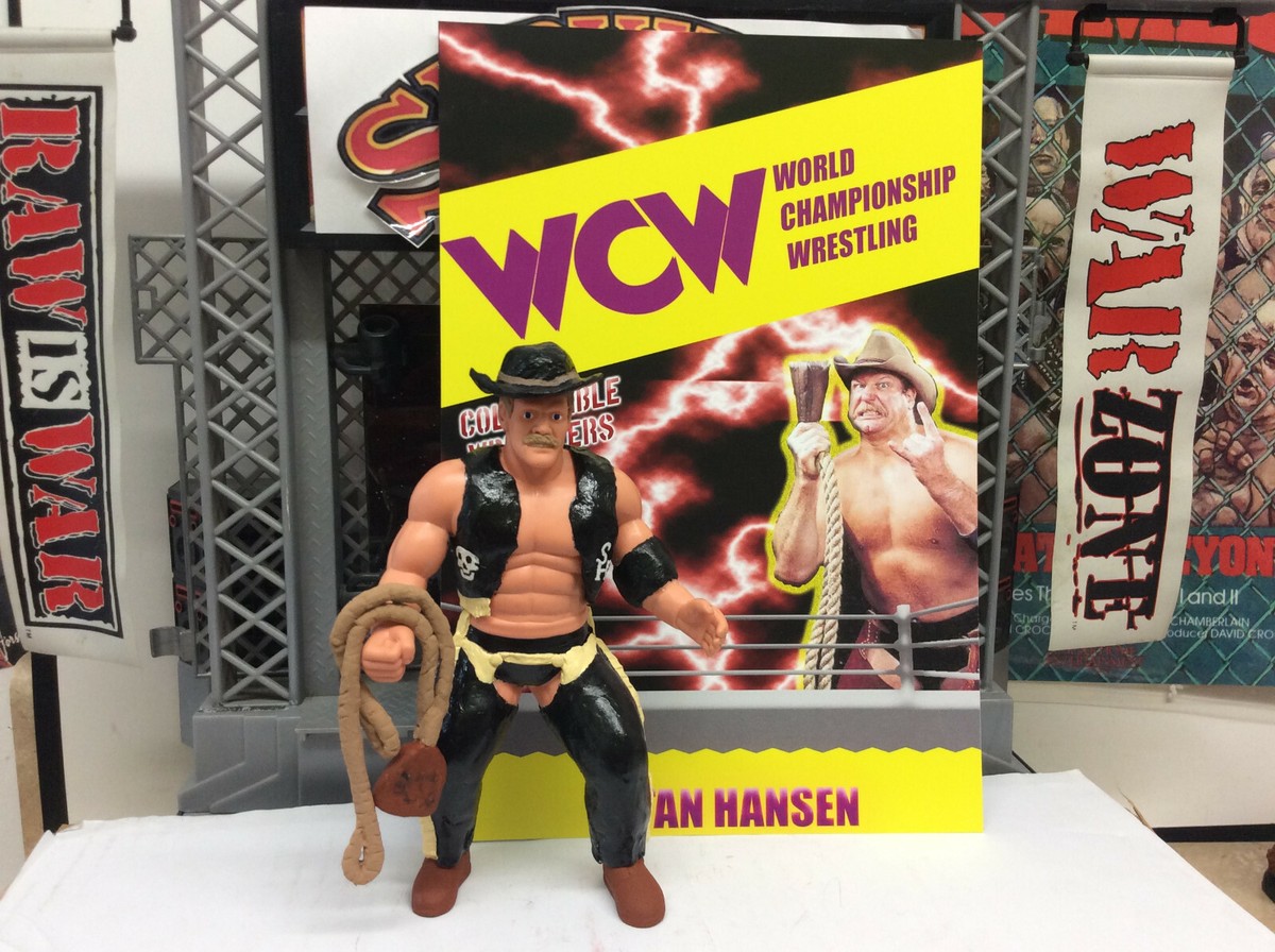 Custom Stan Hansen hand painted WCW OSFTM figure w/ custom card